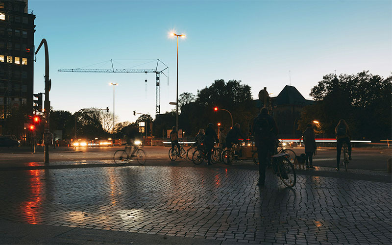 tidlig morgen i koebenhavn vejkryds